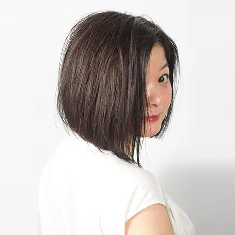 ４０代 髪型 ボブ 前下がり３