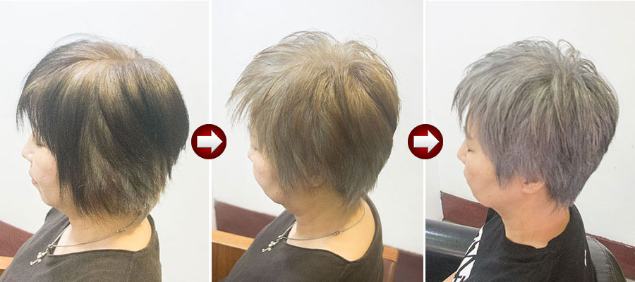 美容院での白髪ぼかしカラー移行期の基本プロセス