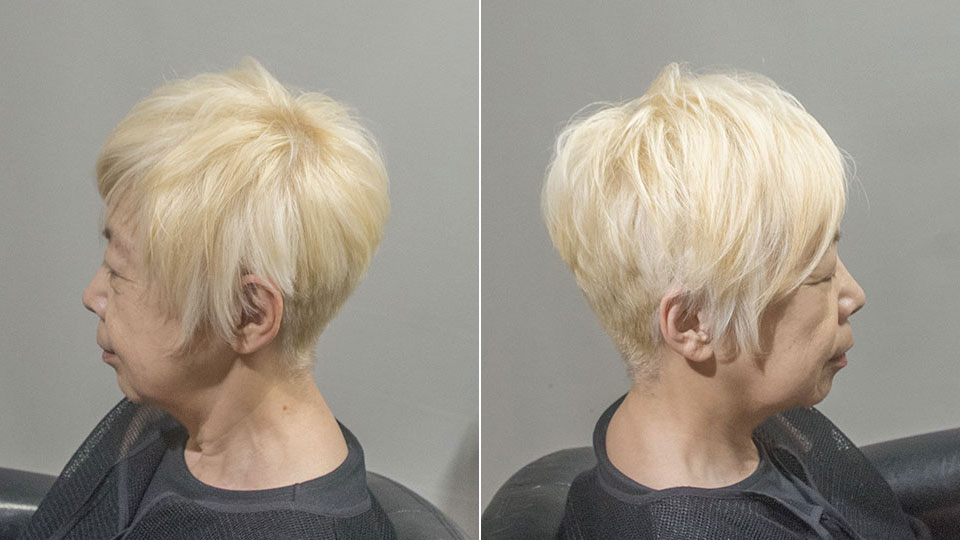 60代髪型ショート金髪