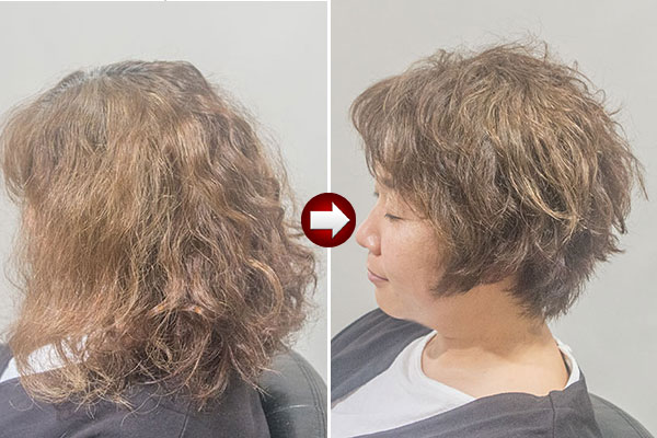 捻転毛のカット