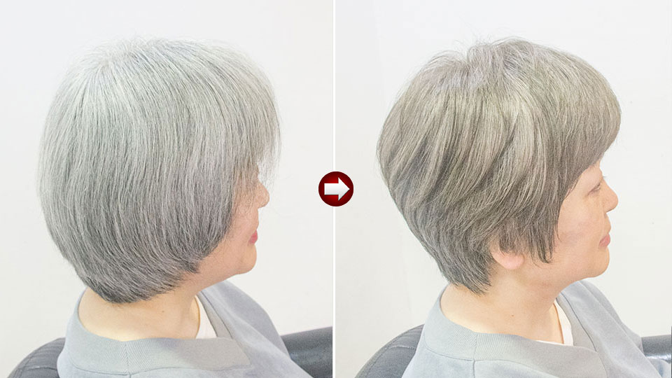 60代グレイヘアは疲れて見えるので白髪ぼかしに