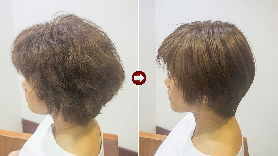 うねりが気になるくせ毛の髪質改善ビフォーアフター
