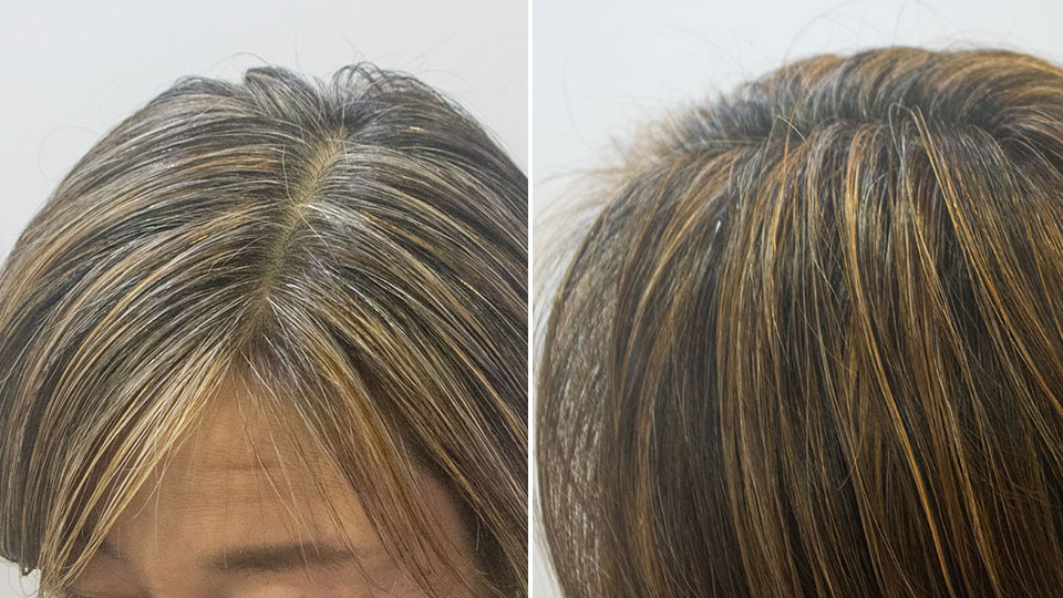 白髪が伸びても目立ちにくい白髪ぼかしハイライト２ヶ月後の画像